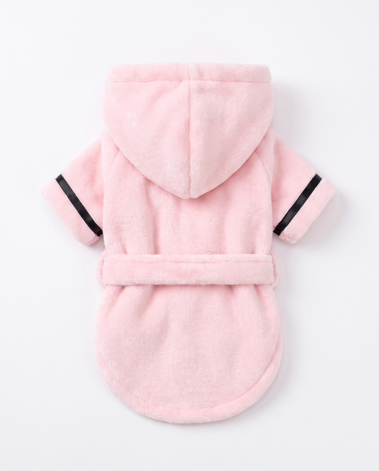 Pink Plush Hooded Robe