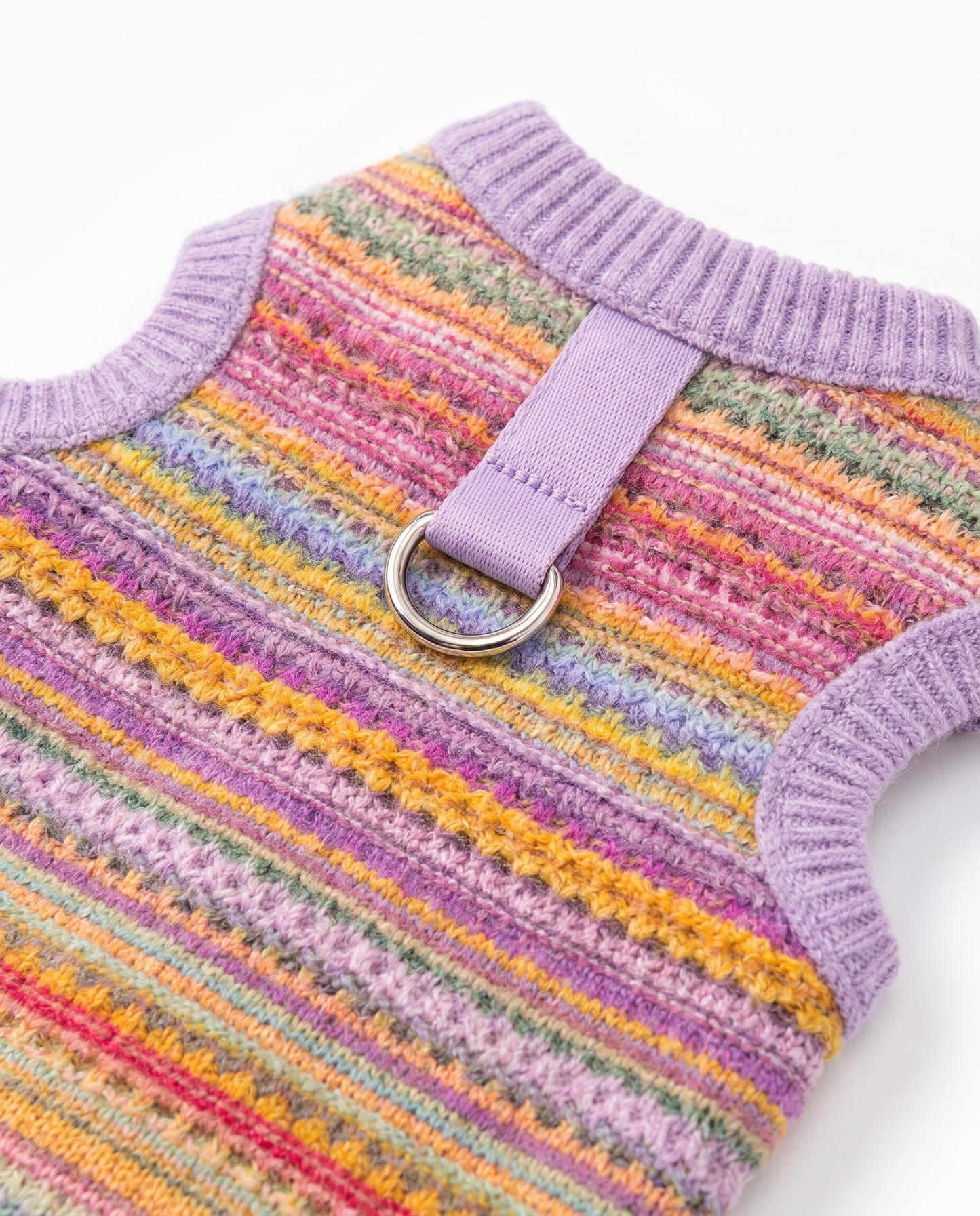Lavender Fair Isle Knit Harness Vest