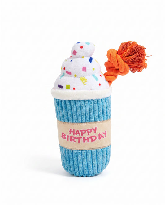 Sweet Celebration Birthday Milkshake Plush Dog Toy