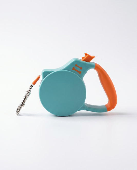 Teal & Orange Retractable Dog Leash