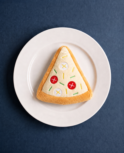 Pizza Party Slice Plush Dog Toy