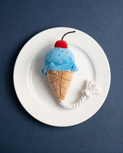 Blueberry Swirl Rope Cone Dog Toy