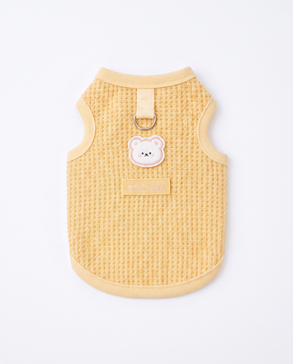 Sunny Waffle Knit Bear Harness Vest