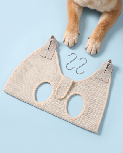 Paws-off-the-Floor Beige Pet Grooming Hammock