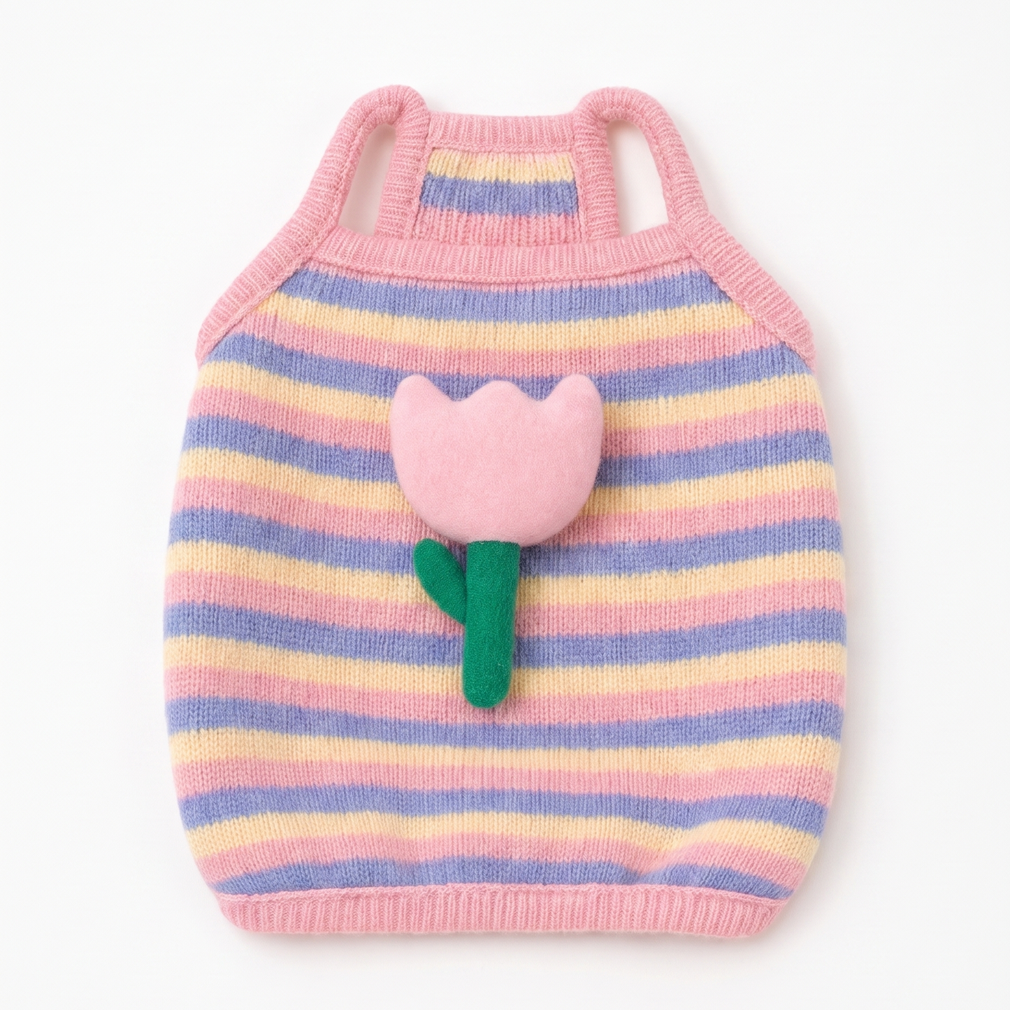 Sweet Tulip Stripe Knit Pet Sweater