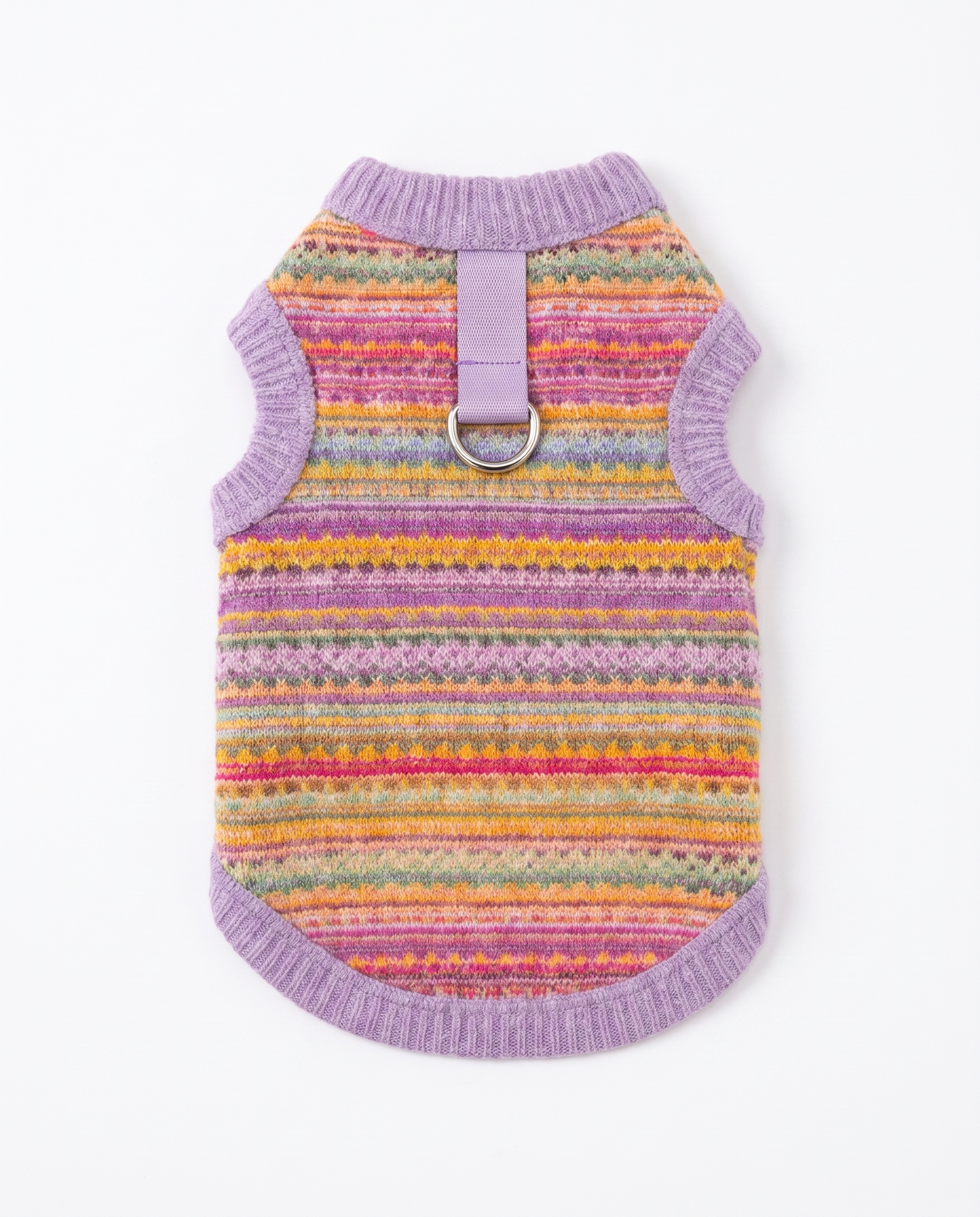 Lavender Fair Isle Knit Harness Vest