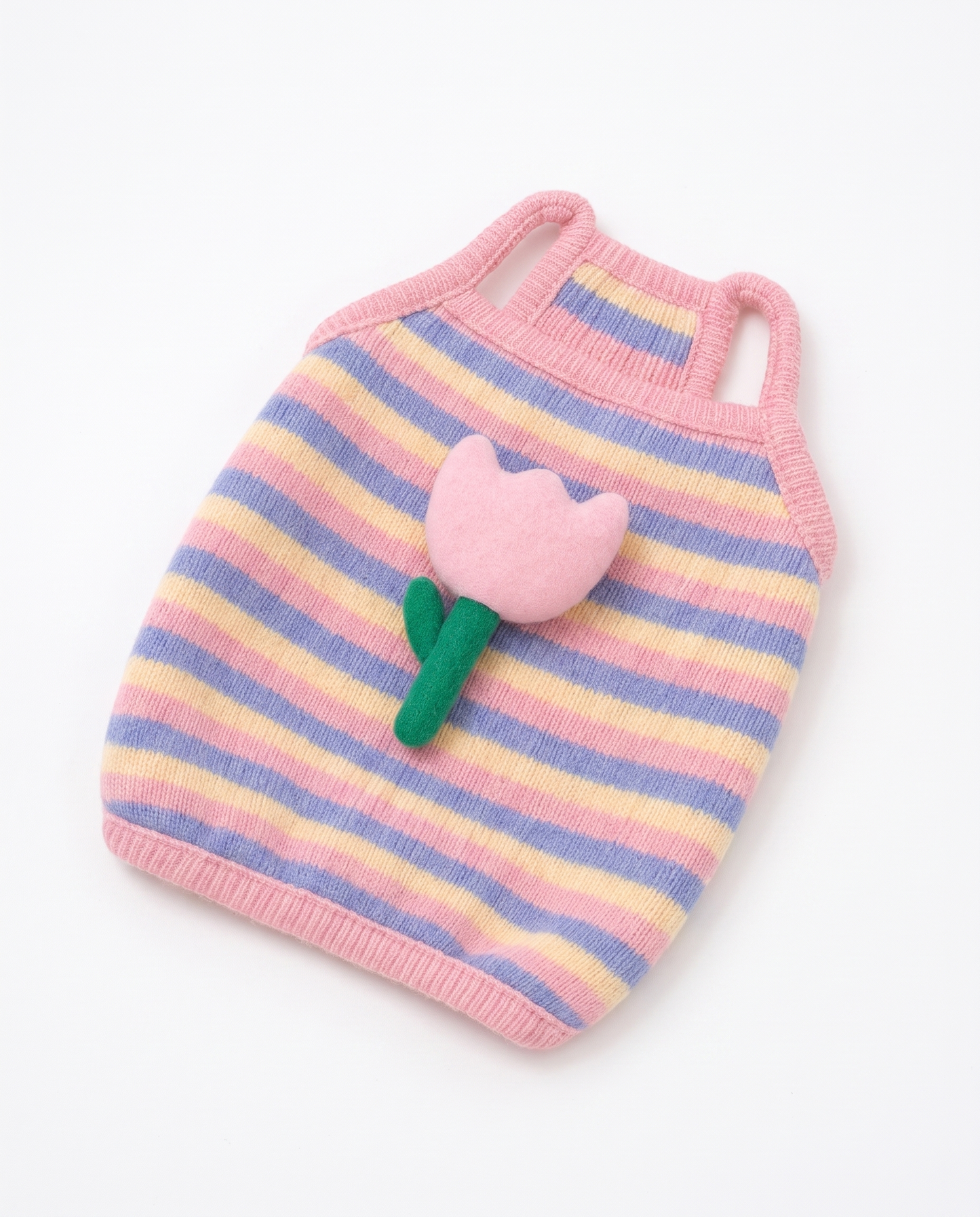 Sweet Tulip Stripe Knit Pet Sweater