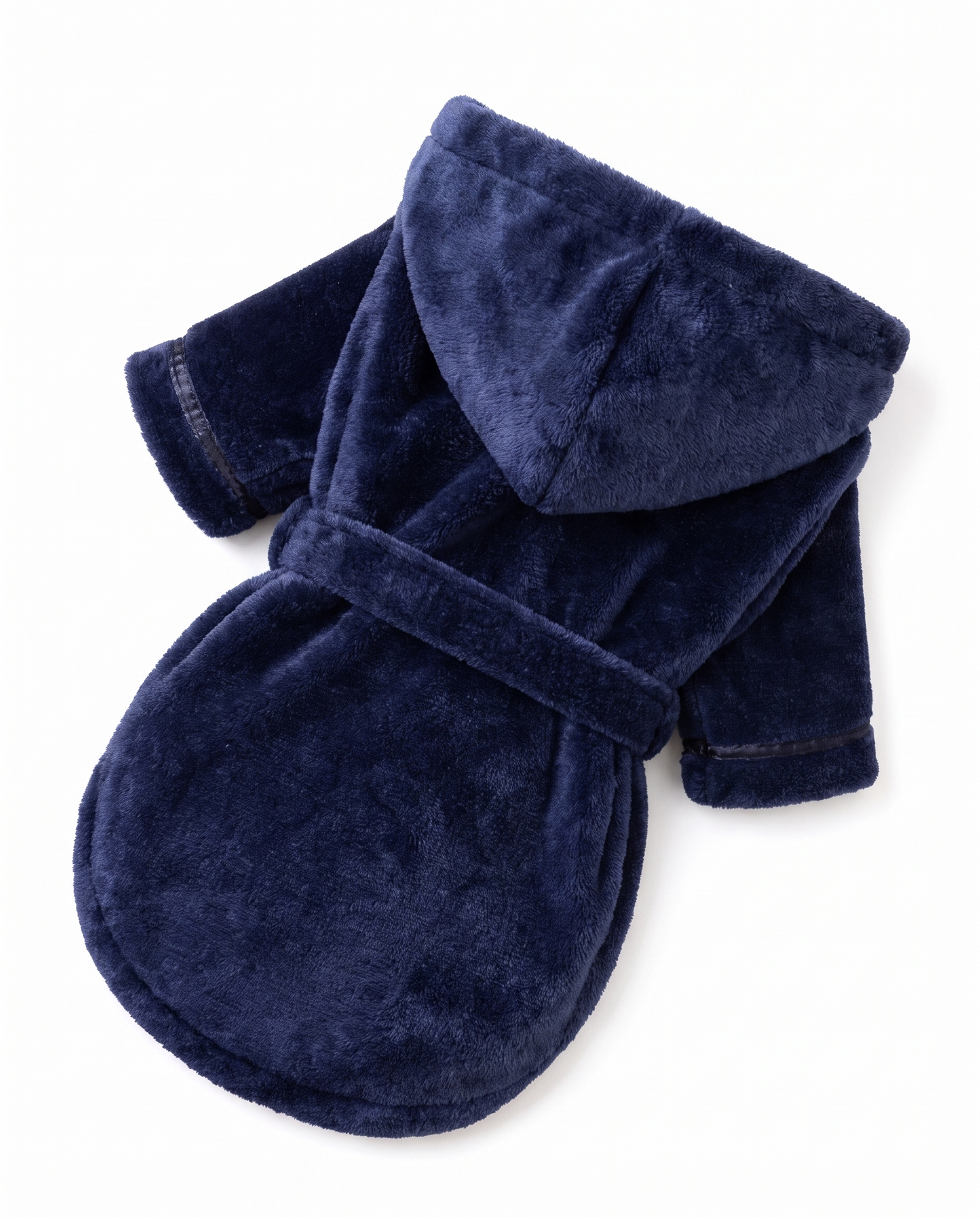 Navy Plush Hooded Robe