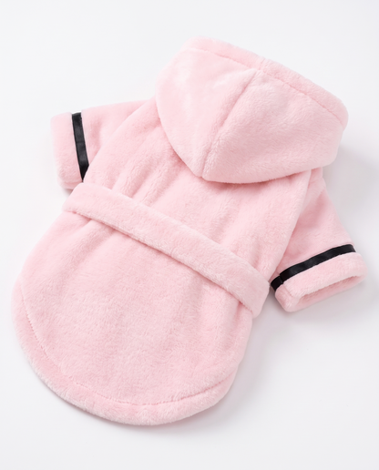 Pink Plush Hooded Robe