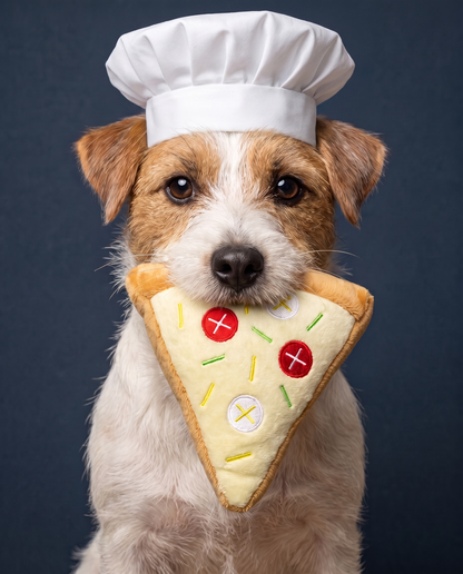 Pizza Party Slice Plush Dog Toy