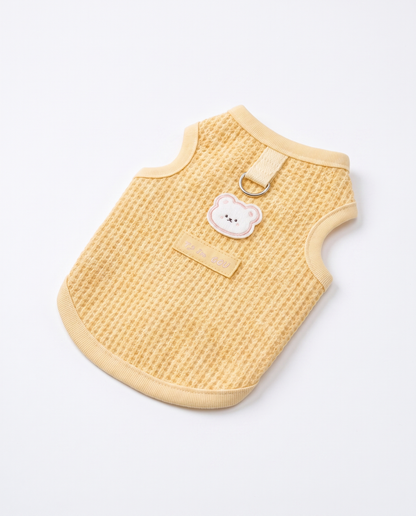 Sunny Waffle Knit Bear Harness Vest