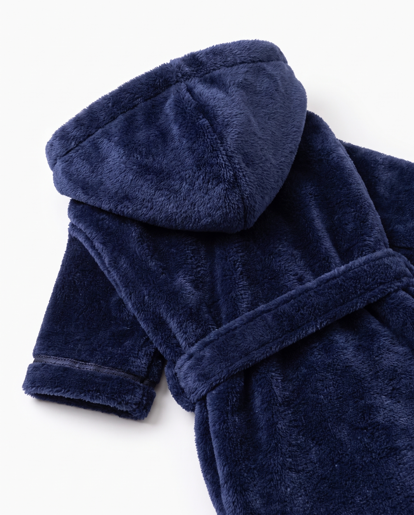 Navy Plush Hooded Robe