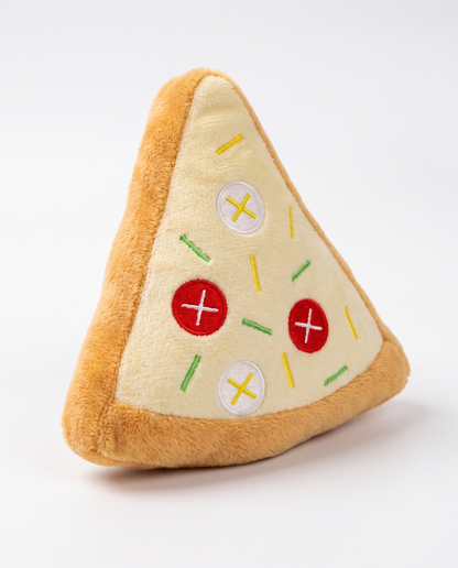 Pizza Party Slice Plush Dog Toy