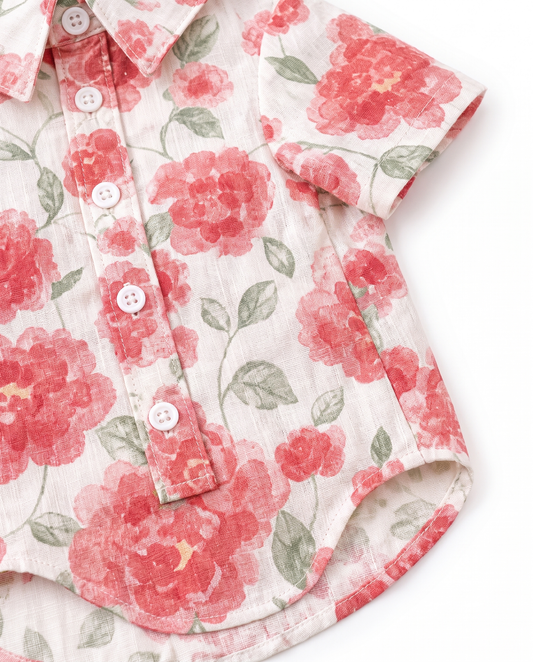 Blooming Garden Floral Button-Up Pet Shirt