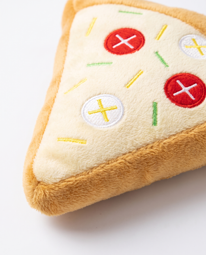 Pizza Party Slice Plush Dog Toy