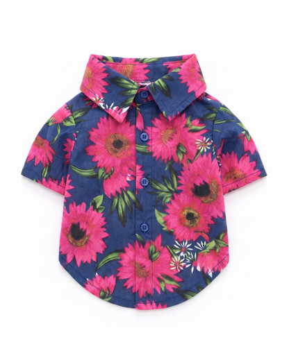 Pink Paradise Floral Pet Hawaiian Shirt