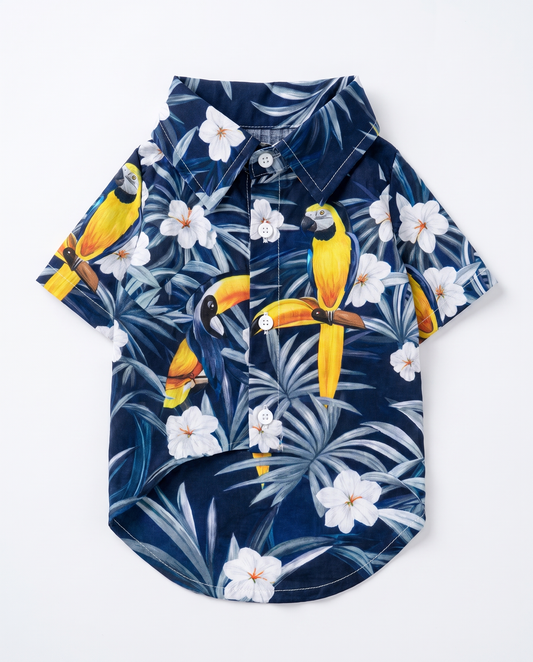 Midnight Paradise Tropical Pet Shirt