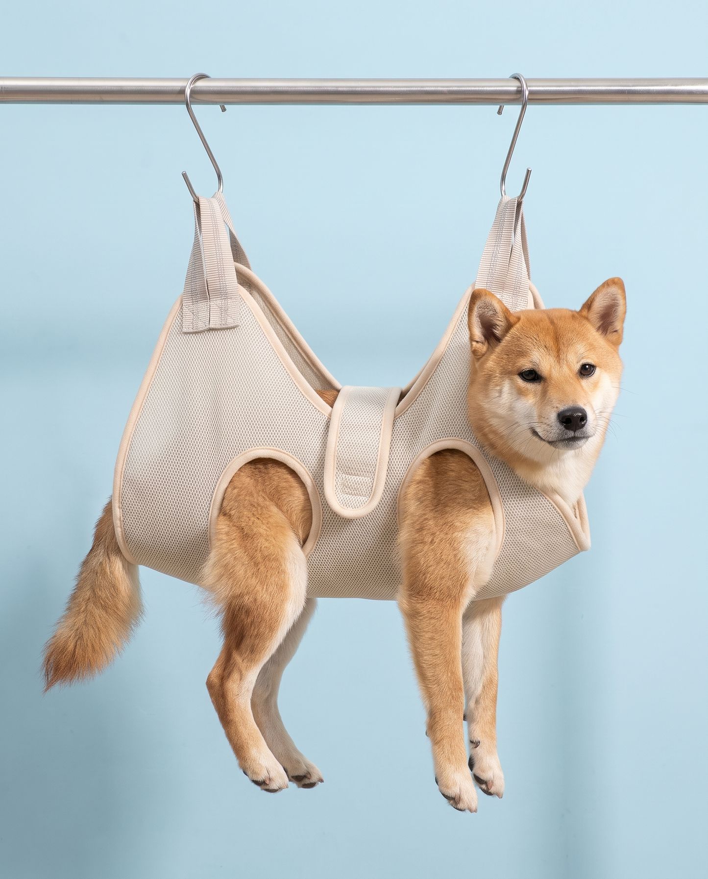 Paws-off-the-Floor Beige Pet Grooming Hammock