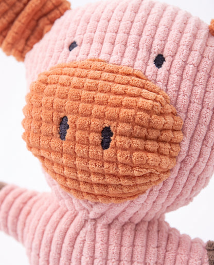 Pink Piglet Corduroy Plush Toy