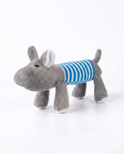 Gray Pup Stripe Plush Toy