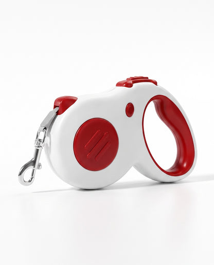 Classic Red & White Retractable Dog Leash