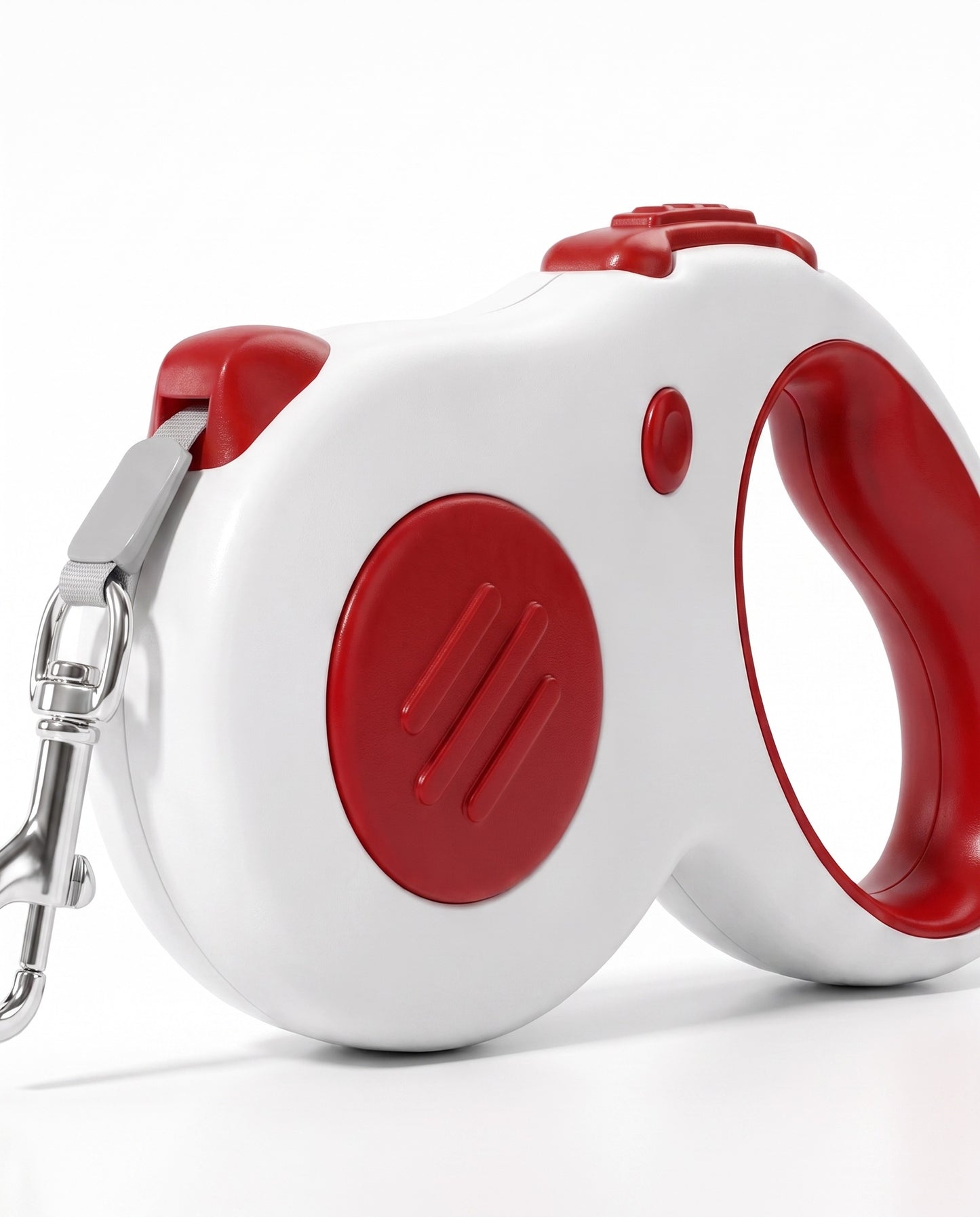 Classic Red & White Retractable Dog Leash