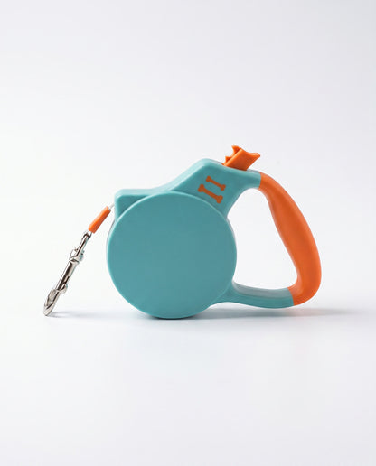 Teal & Orange Retractable Dog Leash