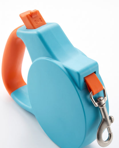 Teal & Orange Retractable Dog Leash