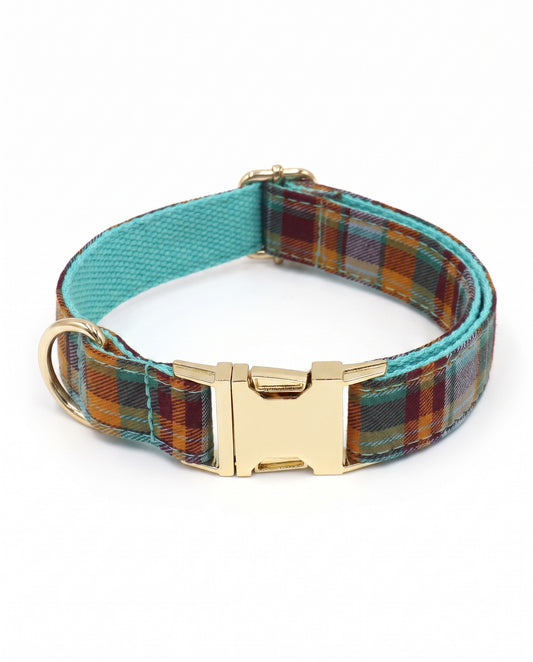 Autumn Spice Plaid Dog Collar