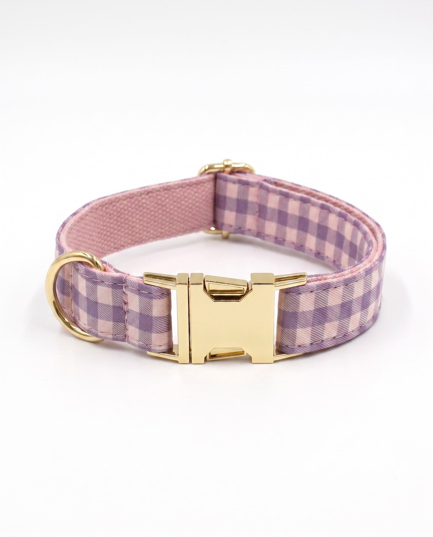 Lavender Picnic Plaid Dog Collar