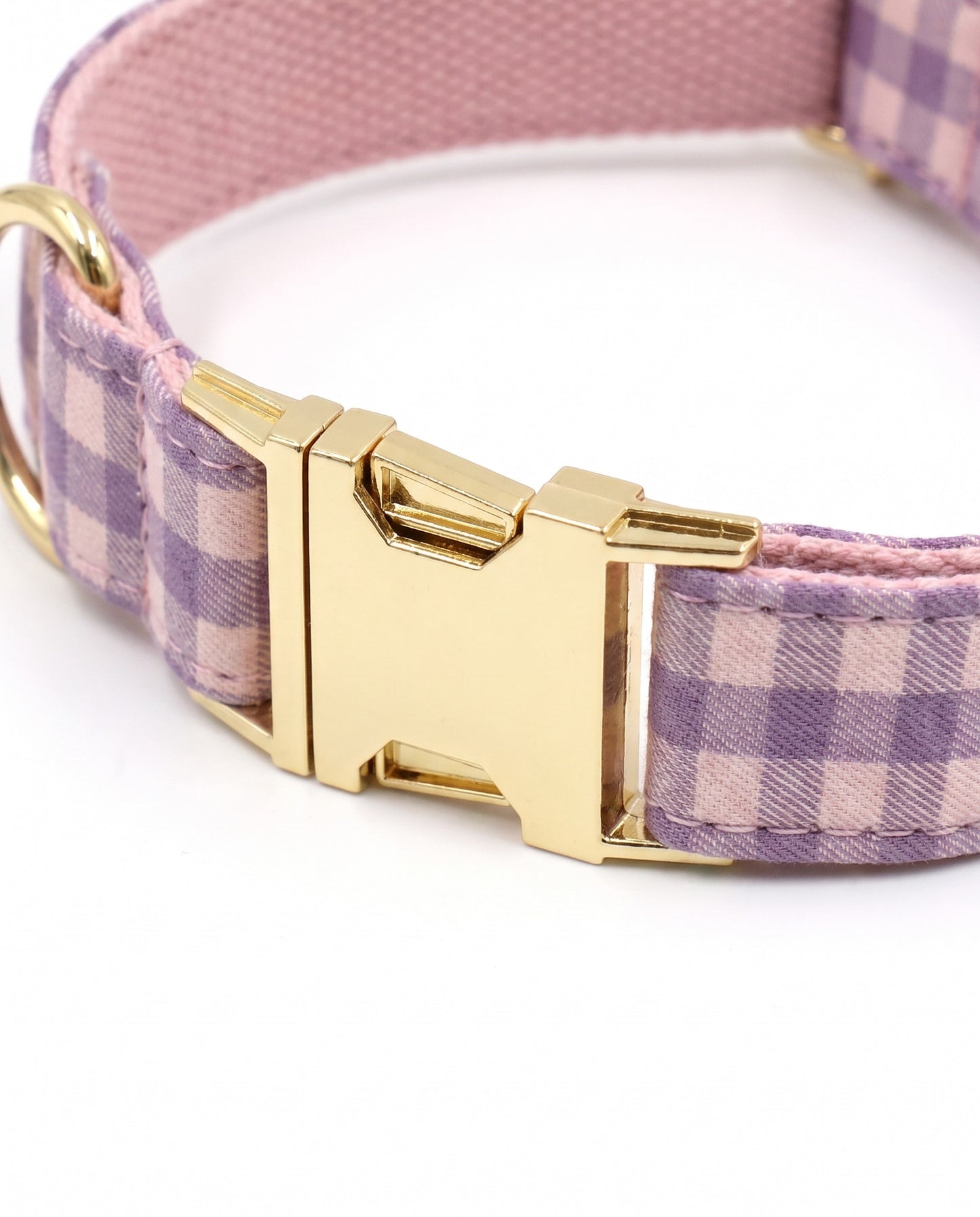 Lavender Picnic Plaid Dog Collar