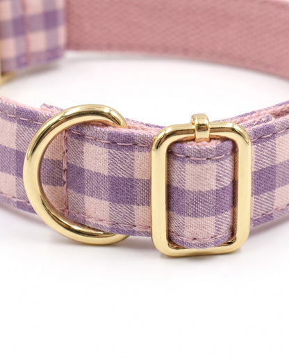 Lavender Picnic Plaid Dog Collar