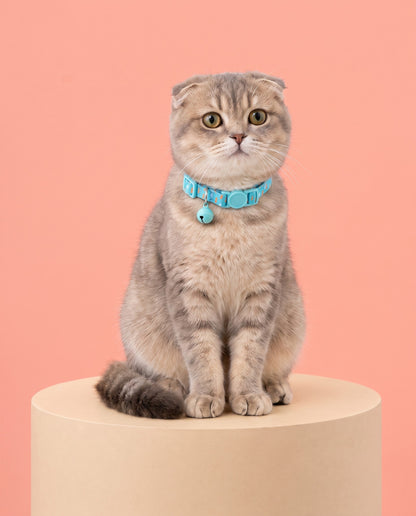 Spring Showers Blue Cat Collar
