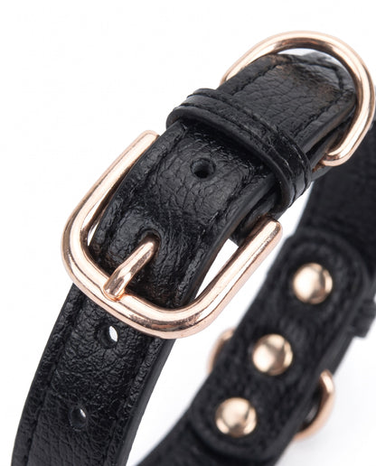 Midnight Glamour Heart Charm Pet Collar