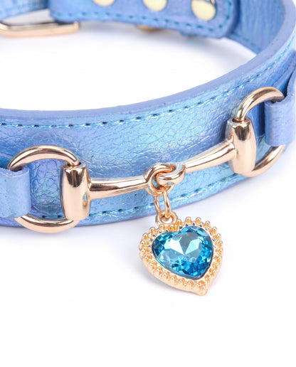 Oceanic Jewel Heart Charm Pet Collar