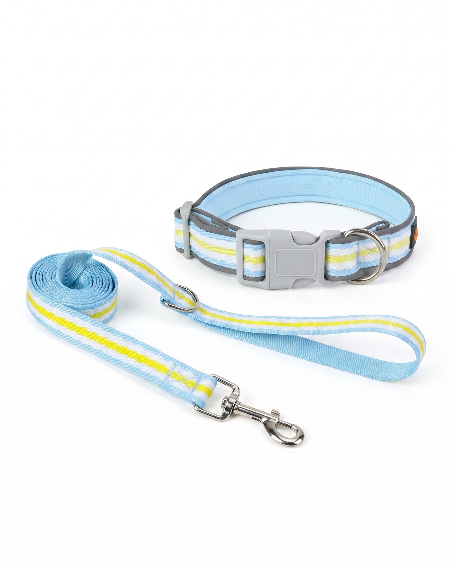 Clear Skies Striped Dog Collar & Leash Set
