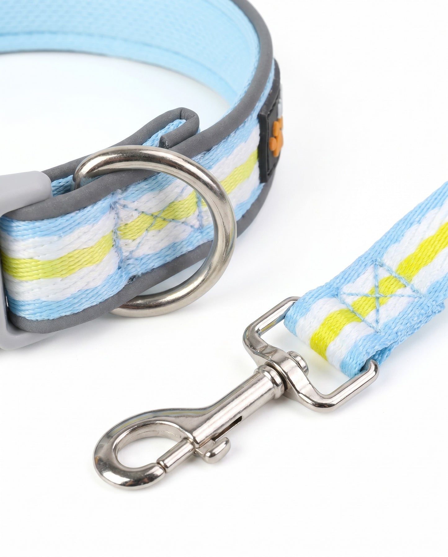 Clear Skies Striped Dog Collar & Leash Set