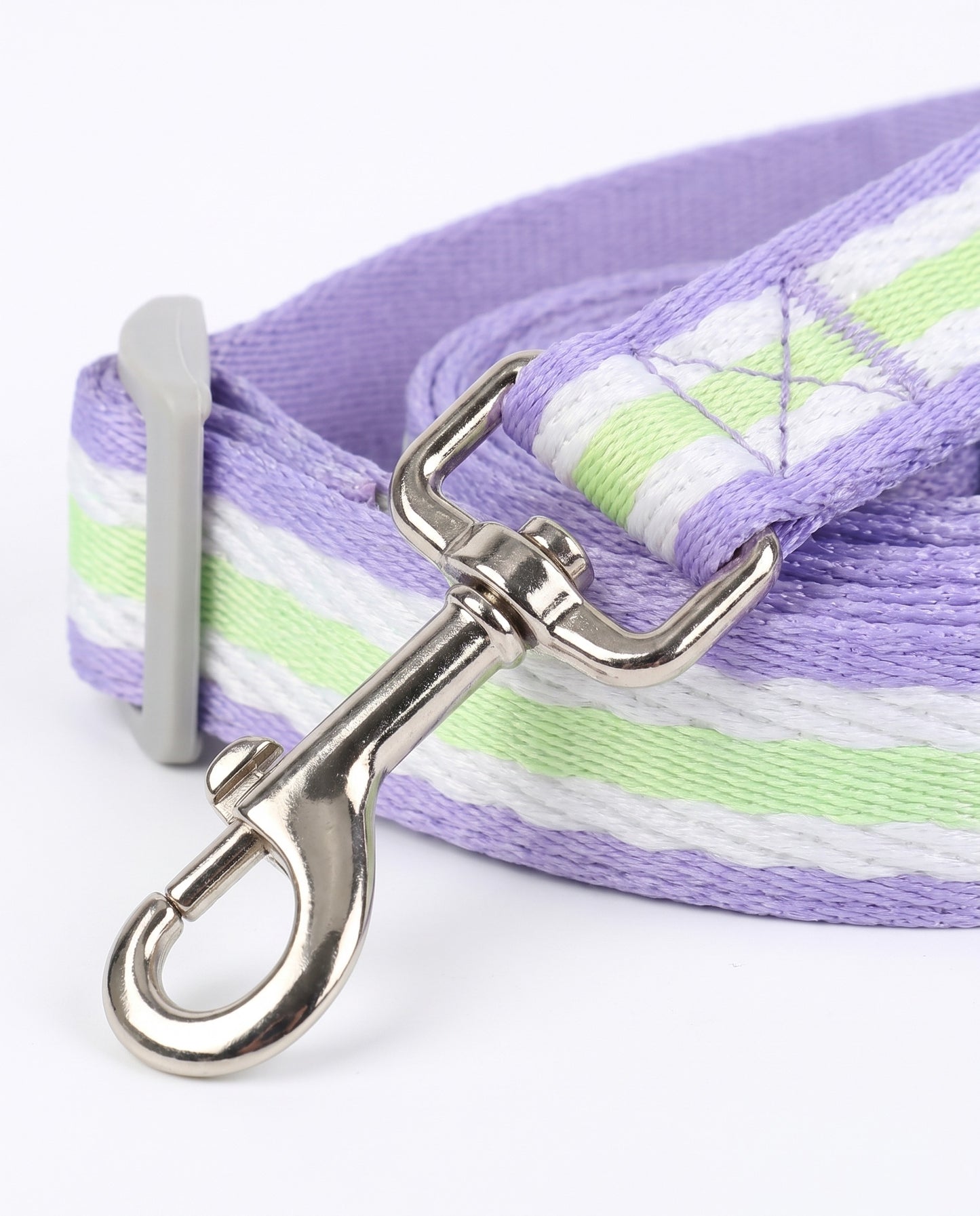 Lavender Fields Striped Dog Collar & Leash Set