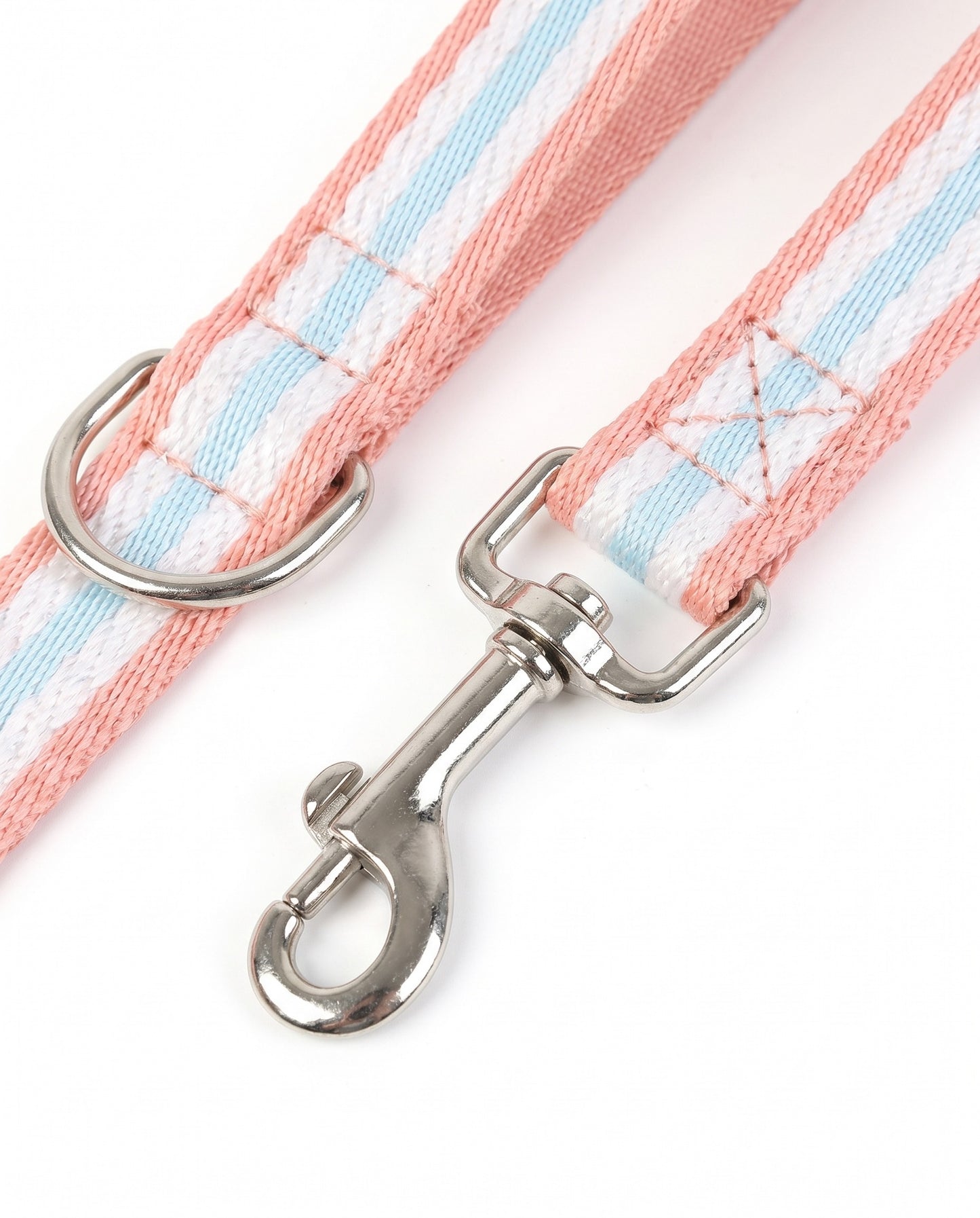 Peachy Keen Striped Dog Collar & Leash Set