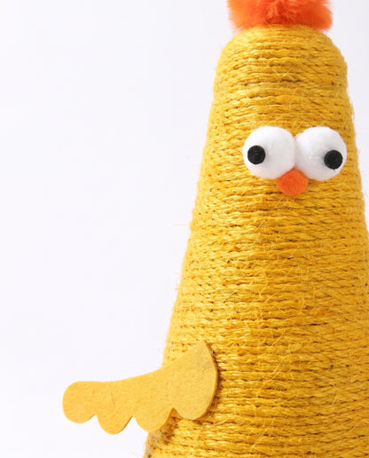 Funny Chicken Sisal Cat Scratching Post with Interactive Design
