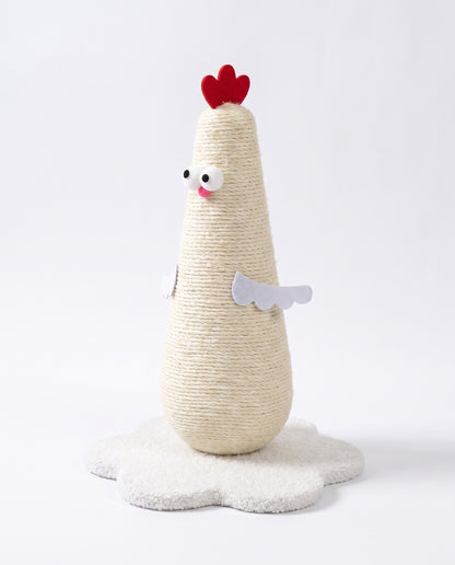 Funny Chicken Sisal Cat Scratching Post with Interactive Design