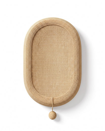 Premium Woven Cat Lounger & Scratch Bed with Interactive Rope Ball