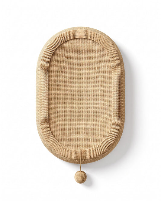 Premium Woven Cat Lounger & Scratch Bed with Interactive Rope Ball