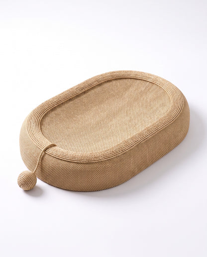 Premium Woven Cat Lounger & Scratch Bed with Interactive Rope Ball