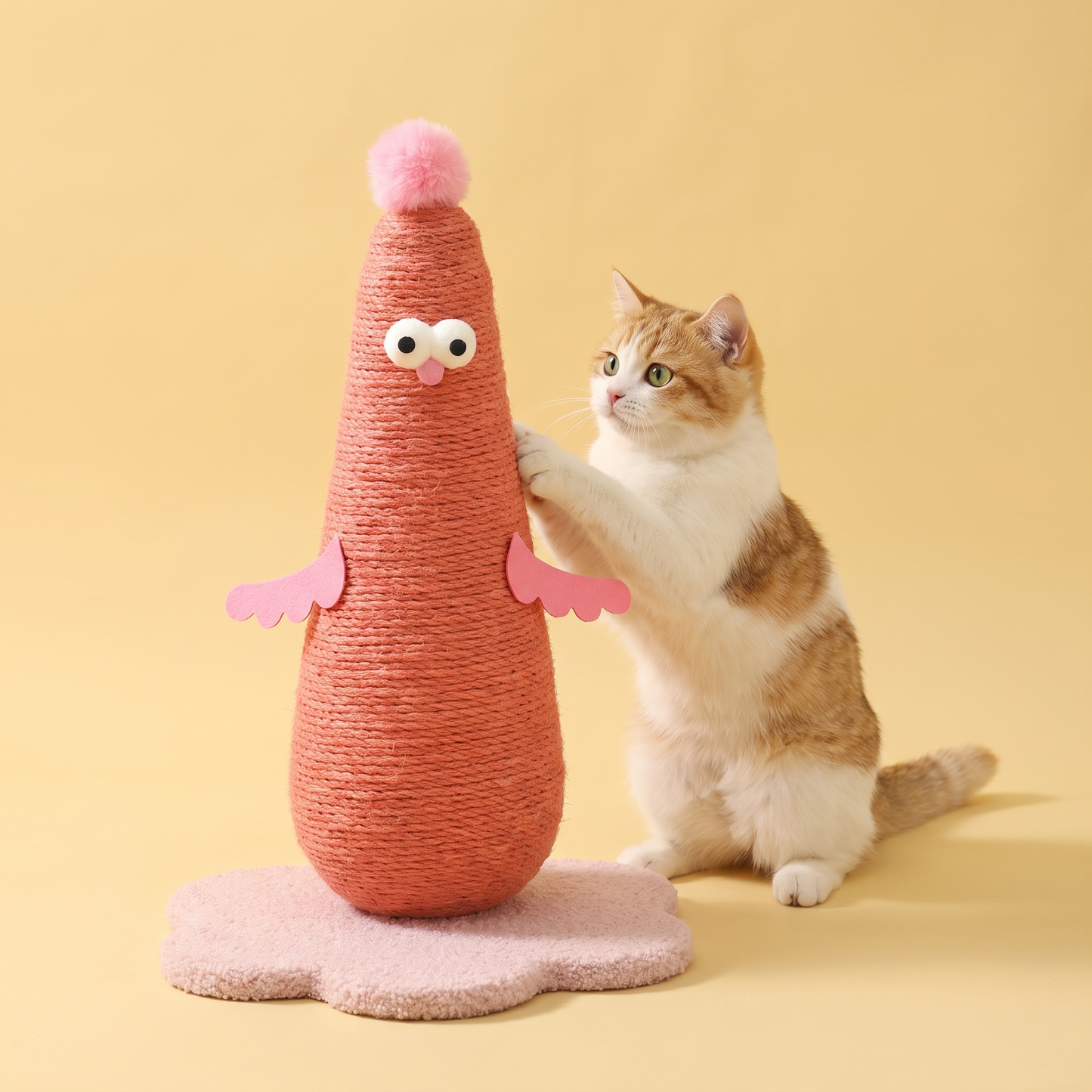 Funny Chicken Sisal Cat Scratching Post with Interactive Design