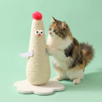 Funny Chicken Sisal Cat Scratching Post with Interactive Design