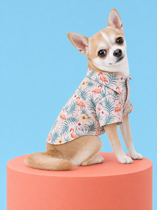 Flamingo Breeze Pet Hawaiian Shirt