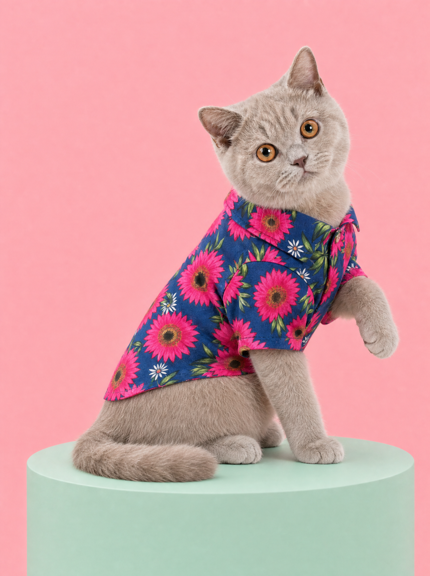 Pink Paradise Floral Pet Hawaiian Shirt