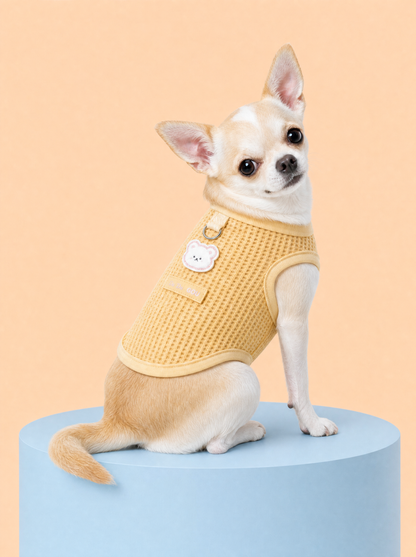 Sunny Waffle Knit Bear Harness Vest