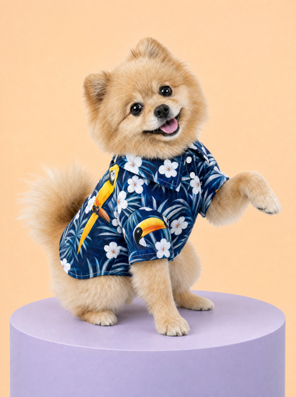 Midnight Paradise Tropical Pet Shirt